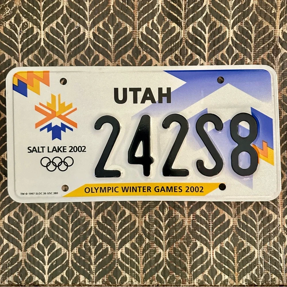 Utah Salt Lake Olympic Winter Games 2002 License Plate
